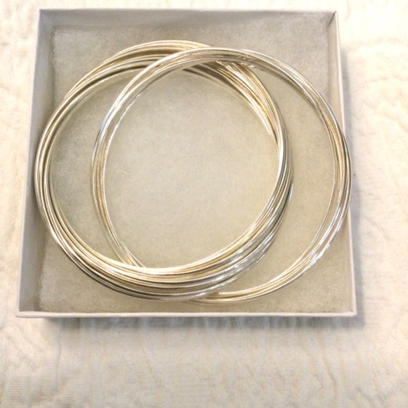 Silpada 925 Sterling Silver 21 Bangle Salute Interlocking Bracelet - Picture 2 of 3